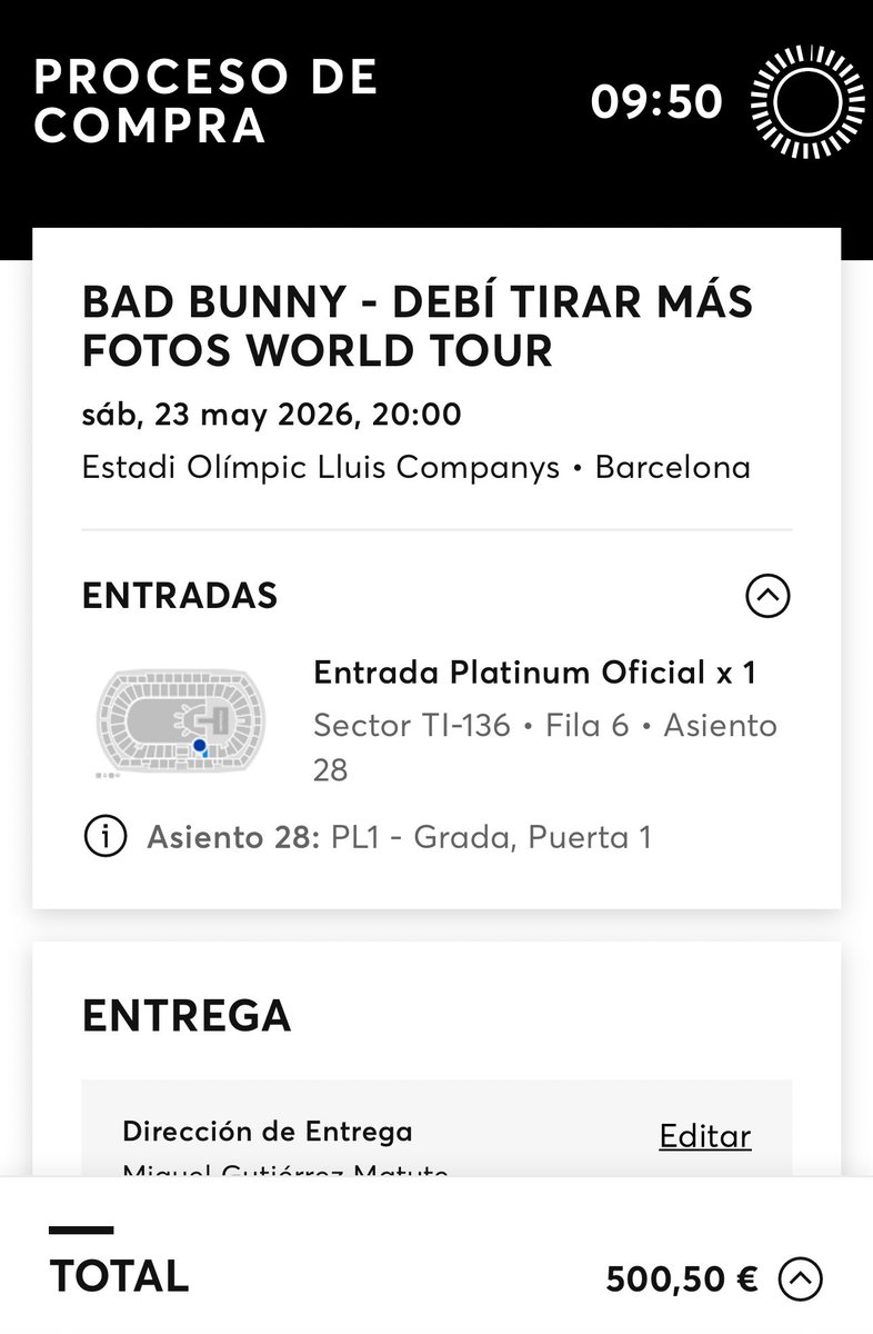 La broma esta de que una entrada para ver a Bad Bunny en Barcelona, antes valía 100 € aprox. ahora este por 500 € en la web de TicketMaster no lo entiendo…