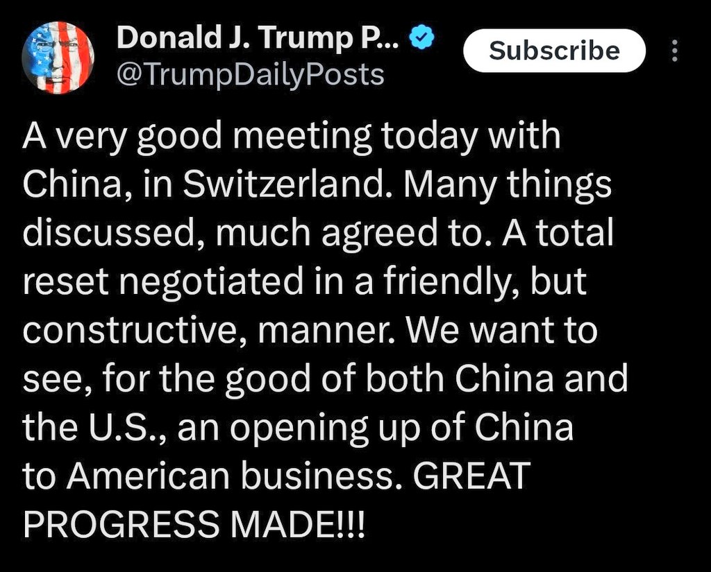 chartfuture_'s tweet photo. 𝗕𝗶𝗴 𝗕𝗿𝗲𝗮𝗸𝗶𝗻𝗴 𝗡𝗘𝗪𝗦  🚨

US-China Trade Talks 🔥 
• Potential reduction in Tarrifs
• American businesses access to China

Vladimir Putin's "Direct Talks" Proposal to End Russia-Ukraine War 🔥 

Big Positive News for Stock Market 💹 https://t.co/KxWoeN3VQt