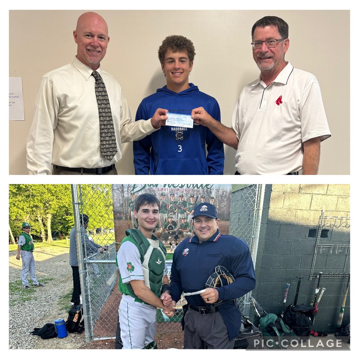 Sam Jones (@zebrachic_sam) on Twitter photo Winners of the OV Baseball Umpires scholarships are Anthony Pelegreen โฆ<a href="/HC_Baseball__/">Harrison Central Baseball</a>โฉ and Caleb Powell โฆ<a href="/BHSGoRocks/">Barnesville HS</a>โฉ .
Presenting checks are umpires โฆ<a href="/dmadzia03/">Donnie Madzia</a>โฉ โฆ<a href="/jimlittle76/">Jim Little</a>โฉ and Paul Curnes โฆ<a href="/EastDistrictAB/">East District (EDAB)</a>โฉ โฆ<a href="/OVAC_One/">Ohio Valley Athletic Conference</a>โฉ Winners of the OV Baseball Umpires scholarships are Anthony Pelegreen โฆ<a href="/HC_Baseball__/">Harrison Central Baseball</a>โฉ and Caleb Powell โฆ<a href="/BHSGoRocks/">Barnesville HS</a>โฉ .
Presenting checks are umpires โฆ<a href="/dmadzia03/">Donnie Madzia</a>โฉ โฆ<a href="/jimlittle76/">Jim Little</a>โฉ and Paul Curnes โฆ<a href="/EastDistrictAB/">East District (EDAB)</a>โฉ โฆ<a href="/OVAC_One/">Ohio Valley Athletic Conference</a>โฉ