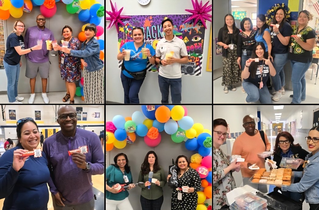 We love our Desert Wind teachers and hope they felt the love during their Teacher Appreciation Week! Extra thankful to all the DWS clubs, committees, and Partners in Ed for going the extra mile for our Colt rockstars! #TeamSISD #LoveDesertWind <a href="/c/">c</a>