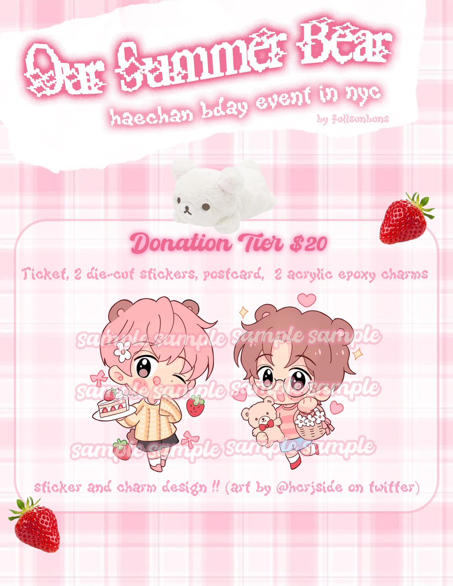 fullsunbuns's tweet photo. You’re invited to our summer bear’s birthday picnic! 🧸🧺🍓🍰💗

Come celebrate Haechan’s birthday this year in NYC!

📍XING FU TANG
325 5th Ave
New York, NY 10016
📆 June 7th, 2025 1pm-6pm

Donation tier RSVP out now! Pickup+shipping available! https://t.co/cQbdXtkpKi https://t.co/RHjfSExSMr