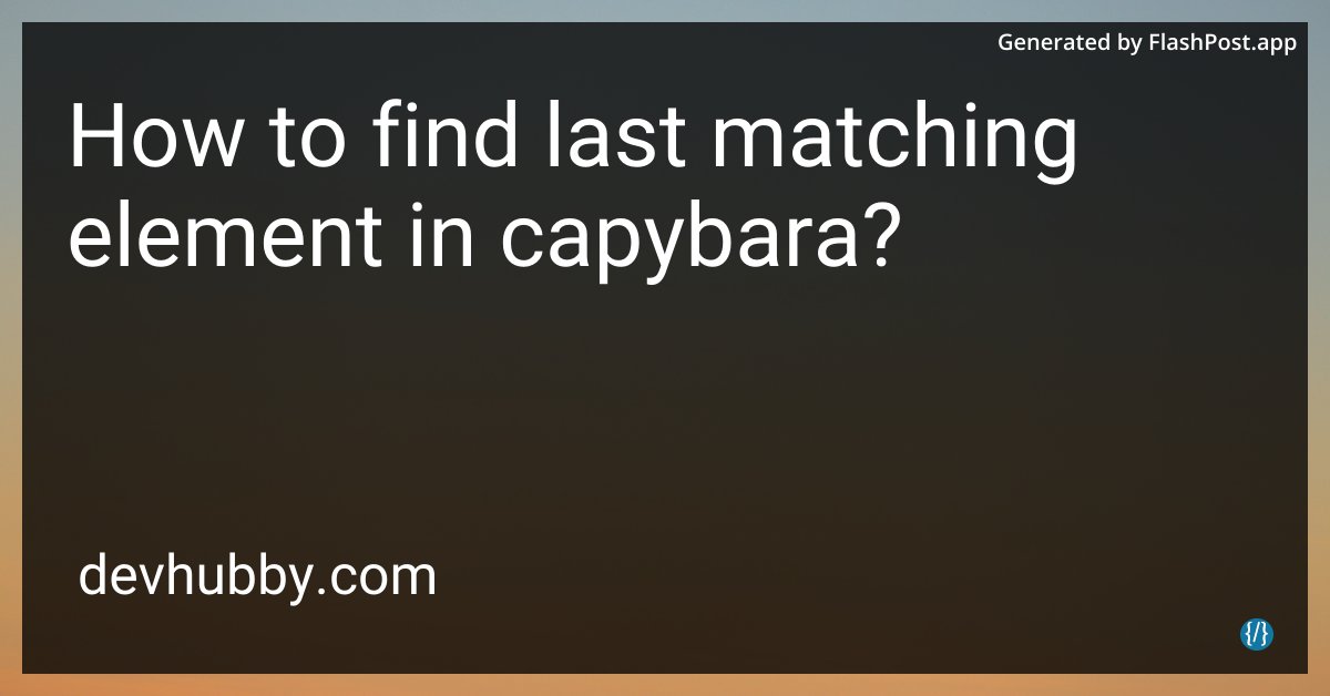 devhubbycom's tweet image. Is the capybara playing hide and seek or just a master of disguise in your code? 🦸♀️➡️🦔
Source: devhubby.com/thread/how-to-…
#FrontendDev #Programmers #RSpec #Capybara #capybara #element