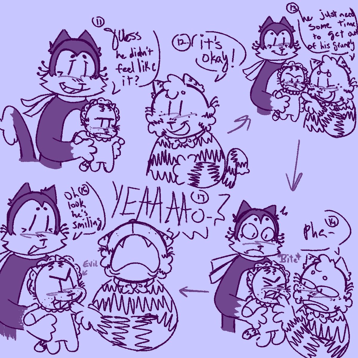 Fritzi and phil my beloved go lucky parents with their evil grumpy child ‼️ #DogmanGrampa #dogmantwt