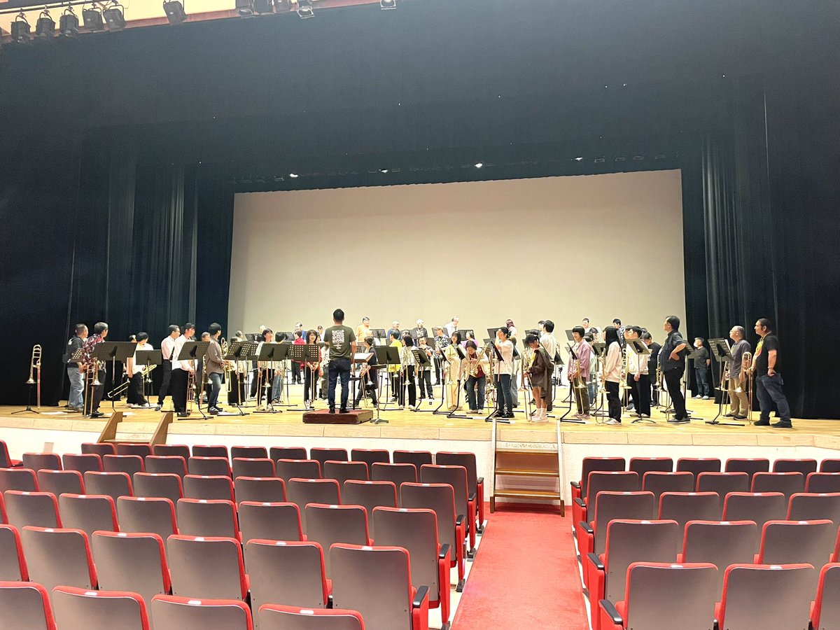 リハーサル始まっております！
凄い人数😳😳😳
#トロンボーンフェスティバル 
#朝霞市民会館 #埼玉
#トロンボーン