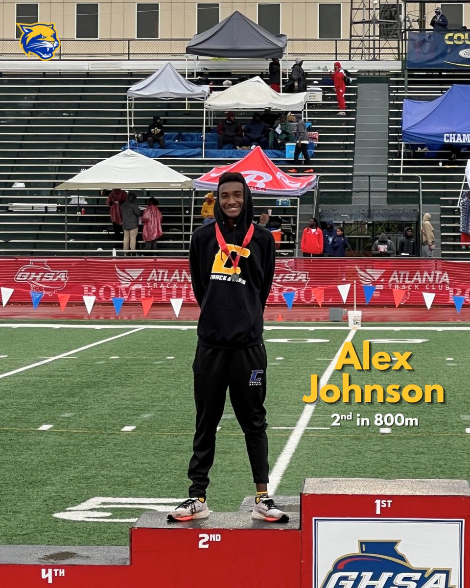 The second day of the Track &amp; Field State Meet resulted in some amazing WINS by our Cougars! One being a SECOND PLACE for Alex Johnson in the 800m! Congrats Alex &amp; GO HOOCH! 🐾👏🏼💙