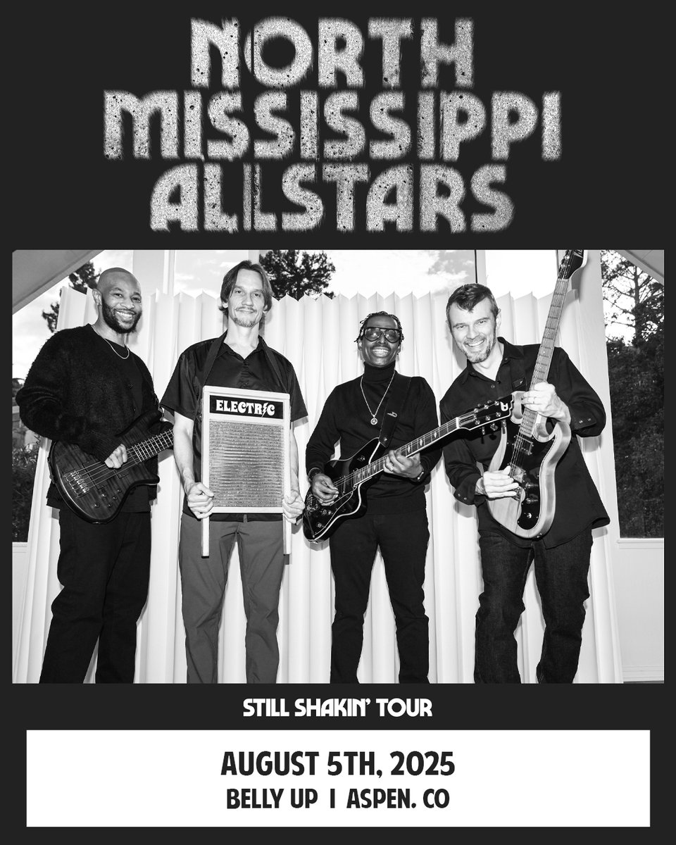 Belly Up Aspen (@bellyupaspen) on Twitter photo Blues and southern rock band, <a href="/nmallstars/">North Mississippi Allstars</a>, return to Aspen for their Still Shakin' Tour on 8/5!
Presale starts Thurs 5/15 @ 10am MT.
Sign up by 8:30am MT 5/15 to receive the presale code: bit.ly/3EkPeBb Blues and southern rock band, <a href="/nmallstars/">North Mississippi Allstars</a>, return to Aspen for their Still Shakin' Tour on 8/5!
Presale starts Thurs 5/15 @ 10am MT.
Sign up by 8:30am MT 5/15 to receive the presale code: bit.ly/3EkPeBb