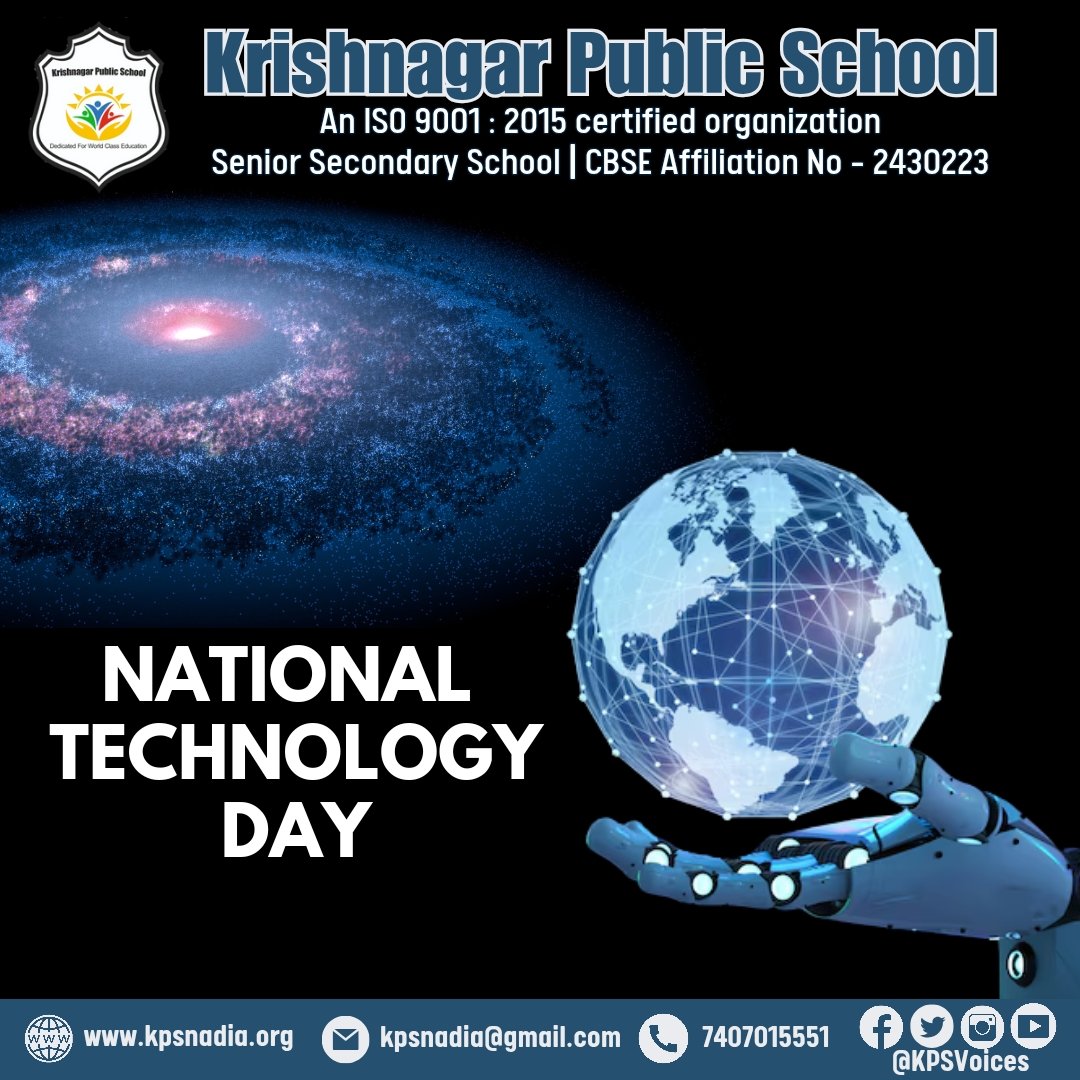 KPSVoices's tweet photo. 🚀 Happy National Technology Day! 🇮🇳 Today, let us celebrate the power of innovation and the brilliant minds driving India's technological advancements. Let's continue to push boundaries and build a brighter future through technology! 
#KPSVoices #NationalTechnologyDay #IndiaTech https://t.co/T7SshG6BXU