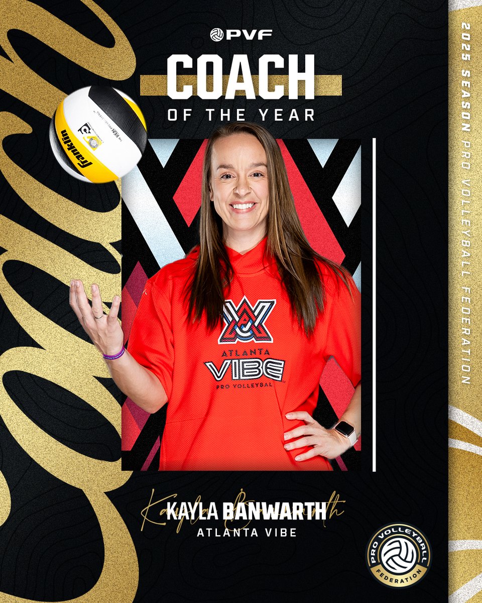 🏆 Your 2025 PVF Coach of the Year is... Kayla Banwarth! 🧠🔥

A season defined by strategy, leadership, and belief—Coach Kayla brought out the best in their
squad and led them to new heights.

A well-deserved honor for a season to remember. 👏