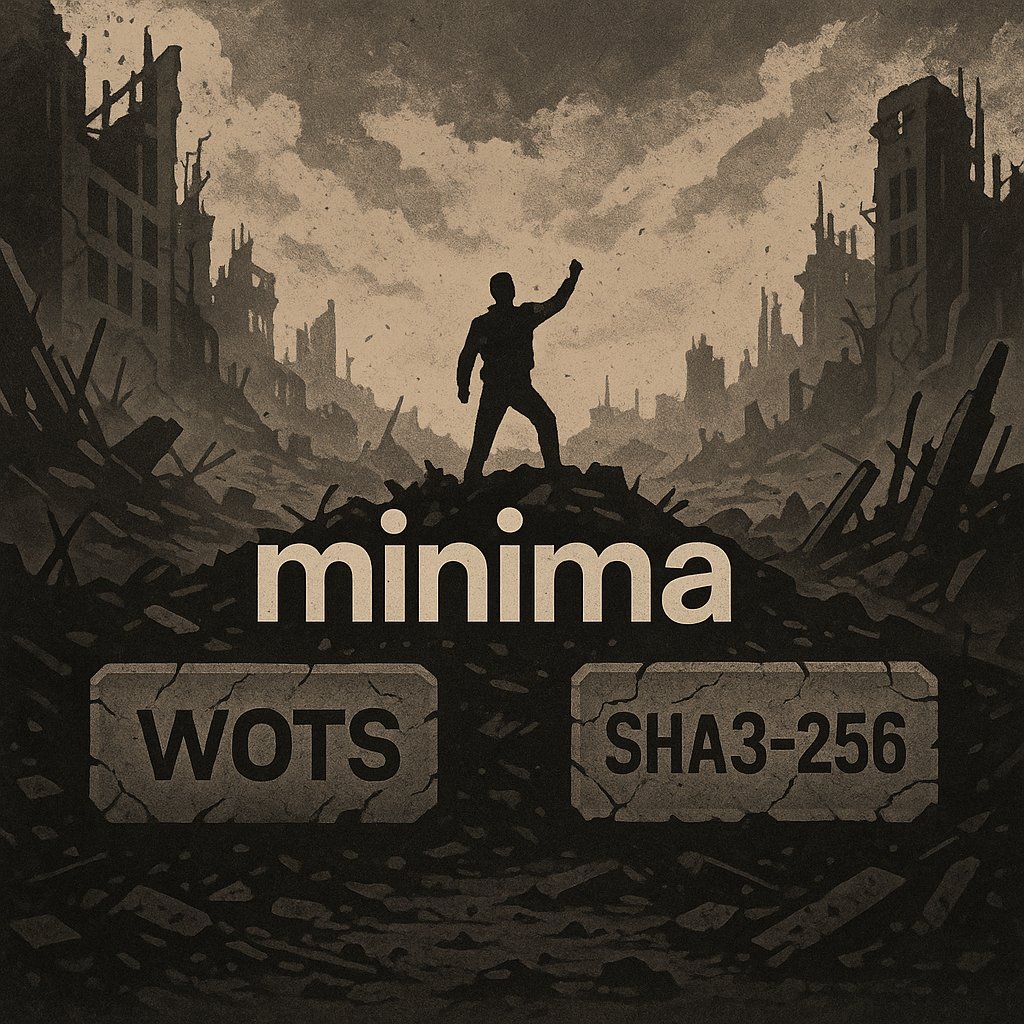 $minima is protecting the world from ruins with WOTS &amp; SHA3-256