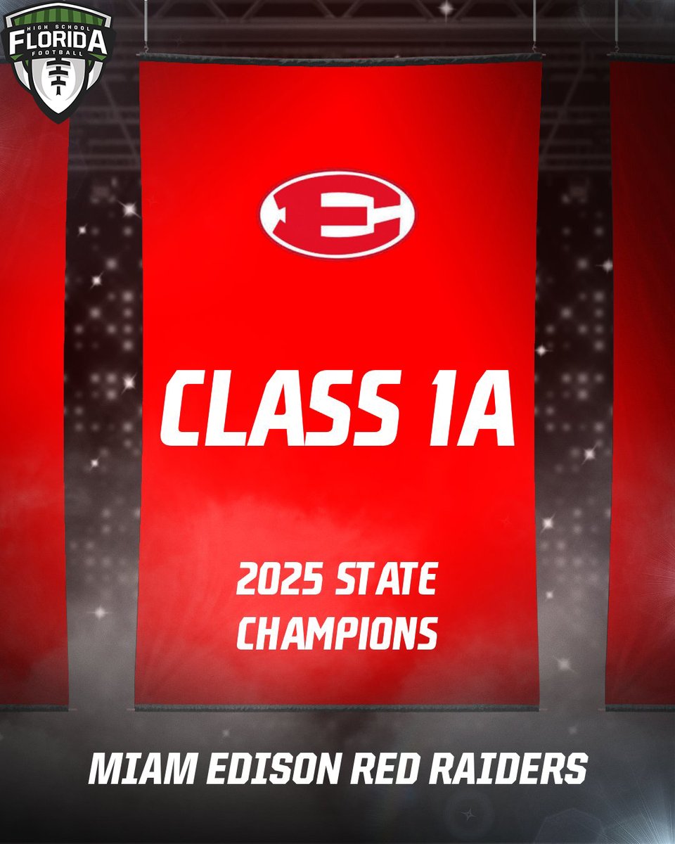 FloridaHSFootball.com (@flahsfootball) on Twitter photo CONGRATULATIONS TO ALL FOUR OF THE 2025 FHSAA FLAG FOOTBALL STATE CHAMPIONS!
Class 4A: <a href="/RavensFlagFB/">Alonso Ravens Flag Football</a>
Class 3A: <a href="/SRHSHawks/">Seminole Ridge HS</a>
Class 2A: <a href="/RobinsonFlag/">RobinsonFlagFootball</a>
Class 1A: <a href="/miamiedisonsr/">Miami Edison Senior</a>
#flgffb <a href="/CCC_FlagFB/">CCC Flag FB Tourney</a> <a href="/PayFLCoaches/">Florida Coaches Coalition</a> <a href="/FHS7v7AFlag/">FHS7v7AFlag</a> <a href="/scorestream/">ScoreStream</a> <a href="/HSFBamerica/">High School Football America</a> <a href="/H2_Recruiting/">Hasani (H2) | Football Recruiting</a> <a href="/MikeReno65/">Michael Reno</a> CONGRATULATIONS TO ALL FOUR OF THE 2025 FHSAA FLAG FOOTBALL STATE CHAMPIONS!
Class 4A: <a href="/RavensFlagFB/">Alonso Ravens Flag Football</a>
Class 3A: <a href="/SRHSHawks/">Seminole Ridge HS</a>
Class 2A: <a href="/RobinsonFlag/">RobinsonFlagFootball</a>
Class 1A: <a href="/miamiedisonsr/">Miami Edison Senior</a>
#flgffb <a href="/CCC_FlagFB/">CCC Flag FB Tourney</a> <a href="/PayFLCoaches/">Florida Coaches Coalition</a> <a href="/FHS7v7AFlag/">FHS7v7AFlag</a> <a href="/scorestream/">ScoreStream</a> <a href="/HSFBamerica/">High School Football America</a> <a href="/H2_Recruiting/">Hasani (H2) | Football Recruiting</a> <a href="/MikeReno65/">Michael Reno</a>