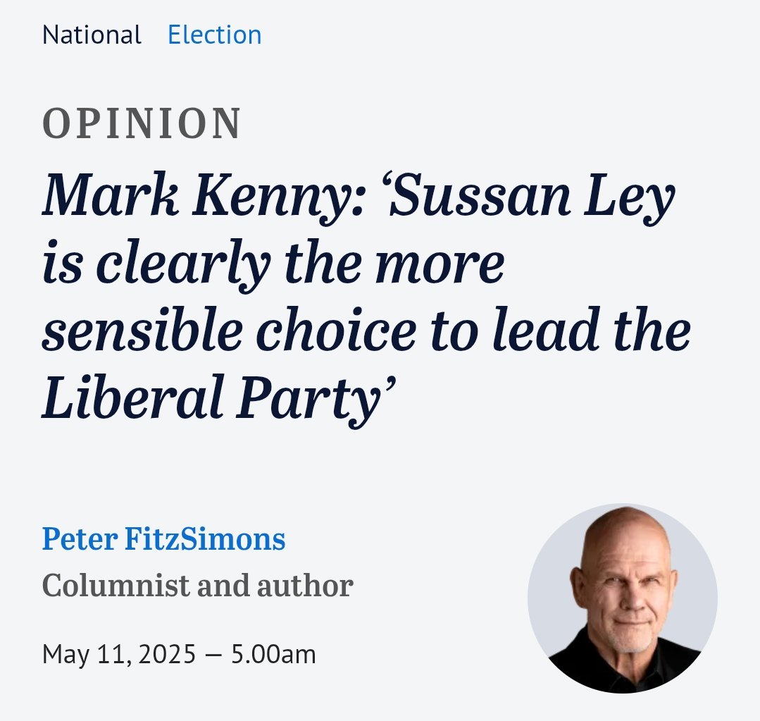 There you have it. You know that Susan Ley is the wrong choice for Lib leader when this wanker endorses her.