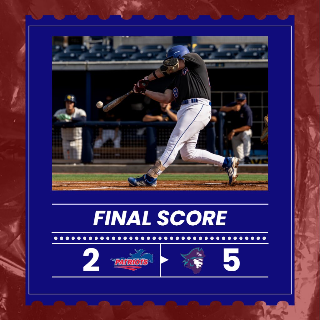cfpats's tweet image. CF baseball loses a tight game vs Florida Southwestern 5-2 in the Final Four
The Pats will now play in an elimination game vs Gulf Coast State at 10 am on Sunday morning #GoPats