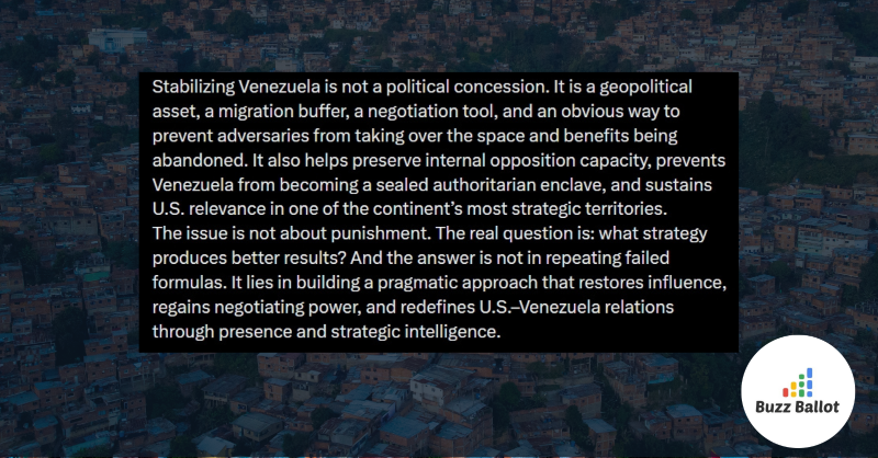 BuzzWireWorld's tweet photo. Wise words from policy expert @luisvicenteleon 🇺🇸🇻🇪 https://t.co/adrcNMrsWX