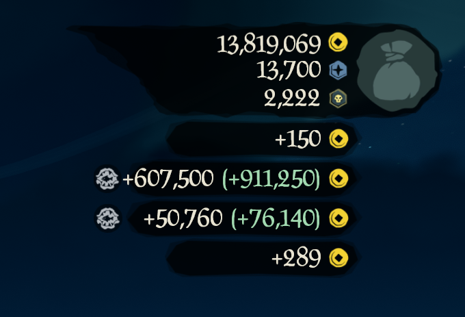 BlackeyeThe2nd's tweet image. Absolutely bonkers 12-hour #SeaOfThieves session with @Pyronithious, @palin1132, and @joeskluz.
10 million gold
2 Trophy Shadow Stormfish
Over a dozen Merrick Recipes
At *least* 5 laps around the map
One hell of a Festival of Fishing!
@SeaOfThieves