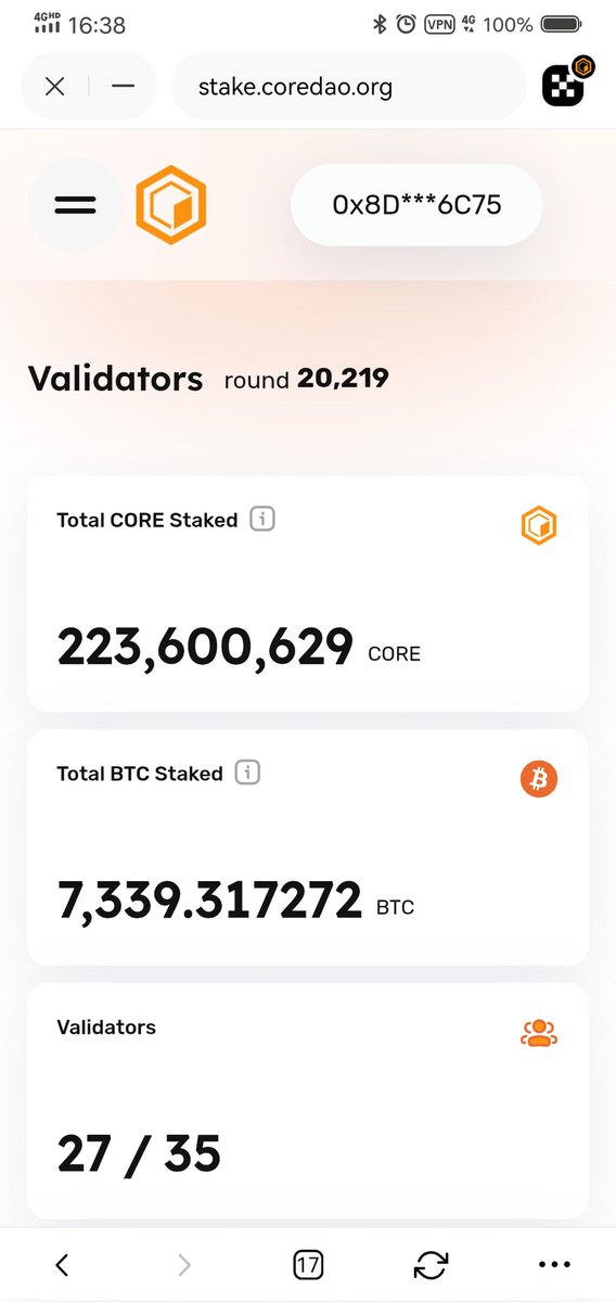 BtcFi_CoreDAO's tweet image. $Core 缩量上涨，筹码稳定，质押稳定增量。