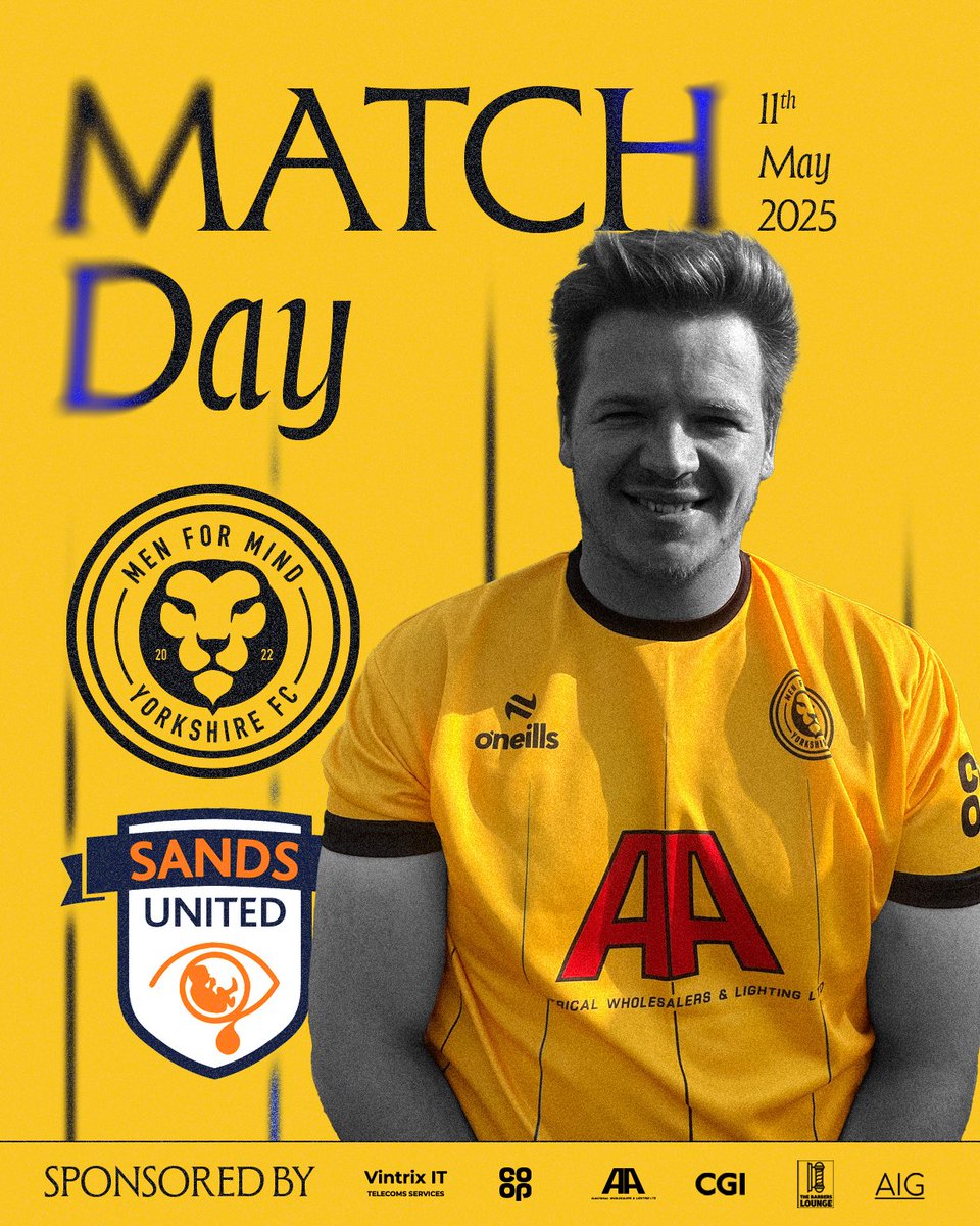 Men For Mind FC (@menformindfc) on Twitter photo Gameday for MfM Yorkshire as we head to Norton Playing Fields to face Sands United South Yorkshire (Kick off 1:30pm)
With our <a href="/TheUCL_/">The Voltra Sports United Charity League</a> final confirmed, our boys will look to build momentum in our May fixtures, all while raising funds for our charities๐ฆ๐
#YourStoryMatters Gameday for MfM Yorkshire as we head to Norton Playing Fields to face Sands United South Yorkshire (Kick off 1:30pm)
With our <a href="/TheUCL_/">The Voltra Sports United Charity League</a> final confirmed, our boys will look to build momentum in our May fixtures, all while raising funds for our charities๐ฆ๐
#YourStoryMatters