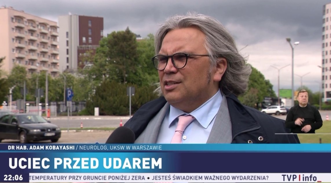 Faculty of Medicine, Cardinal Wyszynski University (@wmcm_uksw) on Twitter photo 11 maja to Światowy Dzień Trombektomii a maj to Miesiąc Świadomości Udarowej. O leczeniu i profilaktyce udaru mówił w <a href="/PanoramaTvp2/">Panorama TVP2</a> prodziekan <a href="/WMCM_UKSW/">Faculty of Medicine, Cardinal Wyszynski University</a> prof. <a href="/AdamKobayashiMD/">Adam Kobayashi</a> (materiał od 19:13) <a href="/ESOstroke/">European Stroke Org</a> <a href="/WorldStrokeOrg/">World Stroke Org</a> <a href="/neurologiczne/">Polskie Towarzystwo Neurologiczne</a> <a href="/FilipMSzymanski/">Prof. Filip M. Szymanski</a>
vod.tvp.pl/informacje-i-p… 11 maja to Światowy Dzień Trombektomii a maj to Miesiąc Świadomości Udarowej. O leczeniu i profilaktyce udaru mówił w <a href="/PanoramaTvp2/">Panorama TVP2</a> prodziekan <a href="/WMCM_UKSW/">Faculty of Medicine, Cardinal Wyszynski University</a> prof. <a href="/AdamKobayashiMD/">Adam Kobayashi</a> (materiał od 19:13) <a href="/ESOstroke/">European Stroke Org</a> <a href="/WorldStrokeOrg/">World Stroke Org</a> <a href="/neurologiczne/">Polskie Towarzystwo Neurologiczne</a> <a href="/FilipMSzymanski/">Prof. Filip M. Szymanski</a>
vod.tvp.pl/informacje-i-p…