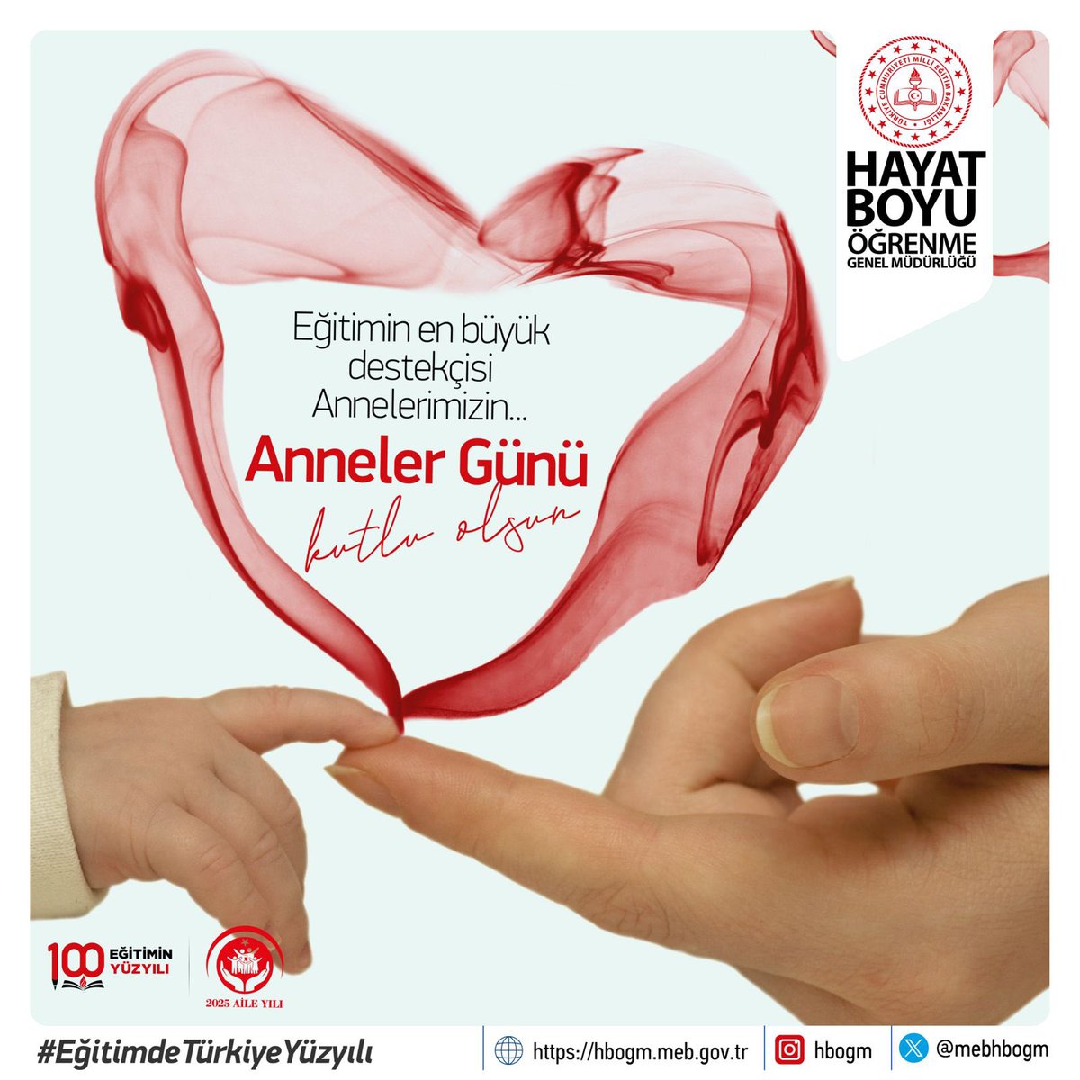 Yüreklerindeki sonsuz sevgi, sabır ve fedakarlıkla yetiştirdikleri evlatlarıyla hayatı huzurlu kılan tüm annelerimizin “Anneler Günü”nü kutluyoruz.

#HayatBoyuYanınızdayız

<a href="/tcmeb/">Millî Eğitim Bakanlığı</a> 
<a href="/Yusuf__Tekin/">Yusuf Tekin</a> 
<a href="/CelileErenOKTEN/">Celile Eren ÖKTEN</a>
<a href="/cengizmete/">Cengiz Mete</a>