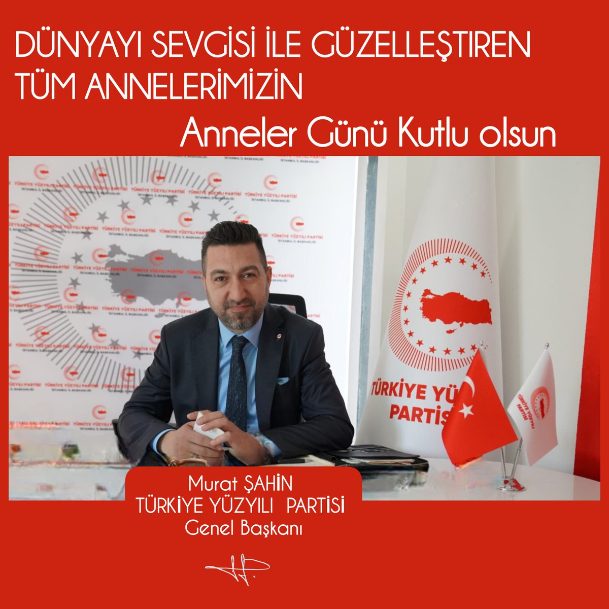 Başta Şehid Annelerimizin ve tüm eli öpülesi Annelerimizin gününü kutluyoruz.
Anne öğretmendir 
Anne çiçektir 
Anne kutsaldır.
#TürkiyeYüzyılıPartisi