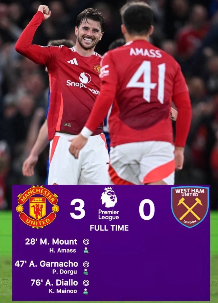 TheUtdKobi's tweet image. Garnacho goal, Amad goal and another Mason Mount goal at Old Trafford today. I think we deserve it.