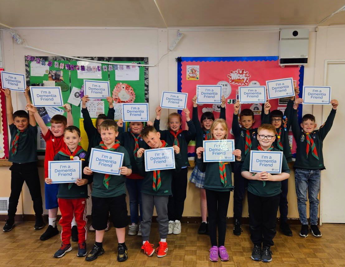 Last week DFK were at Long Lee Cubs running a Dementia Friends session. This can help children understand how they can support a grandparent with their dementia and breaks down fear and stigma. One day these little ones could be caring for you. <a href="/DementiaFriends/">Dementia Friends</a>