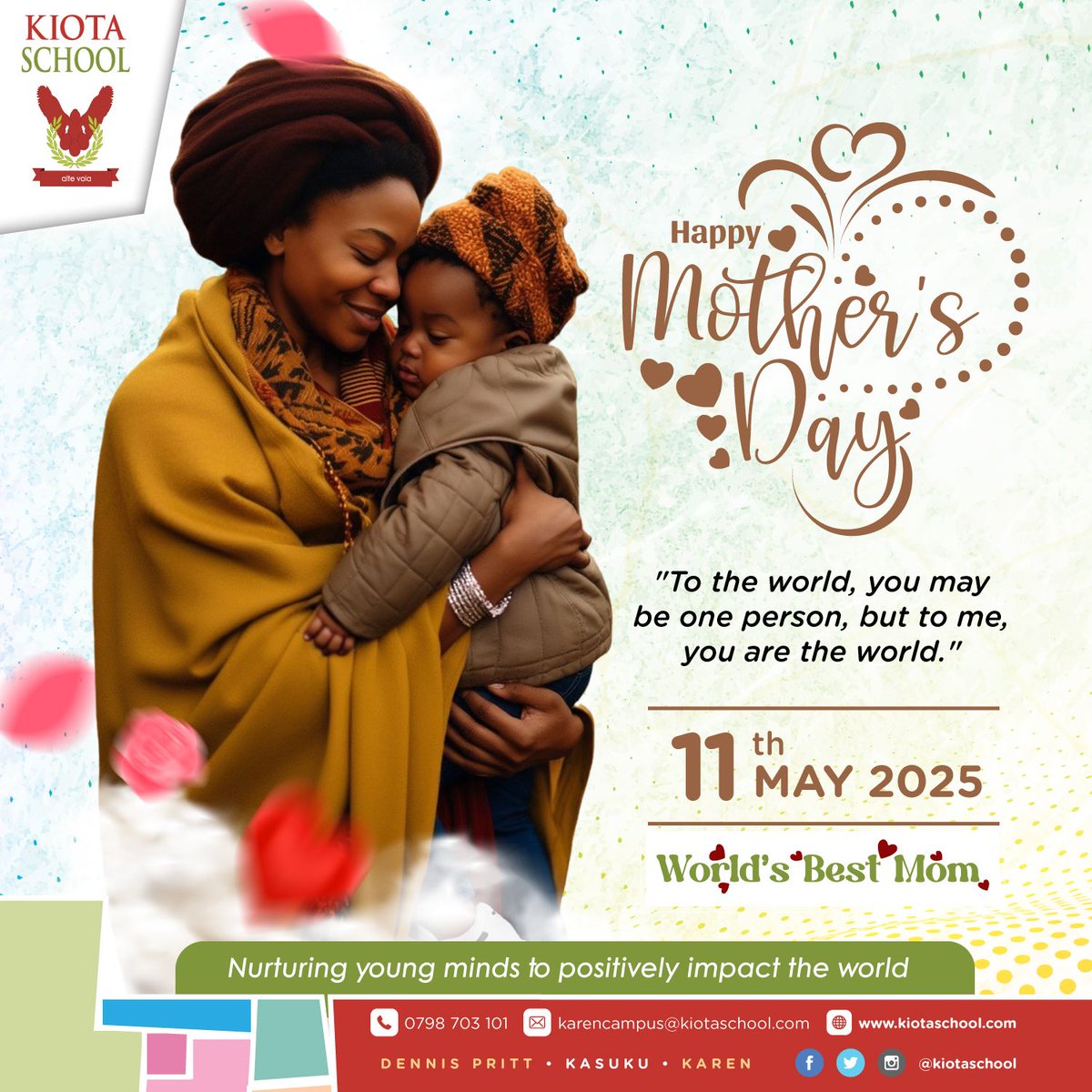 🌸 Happy Mother’s Day ! 
Today, we celebrate the unwavering love, strength, and wisdom of mothers and mother figures.
We see you, we appreciate you, and we honour you.

#KiotaSchool #MothersDay #CelebratingMoms #NurturingYoungMinds
