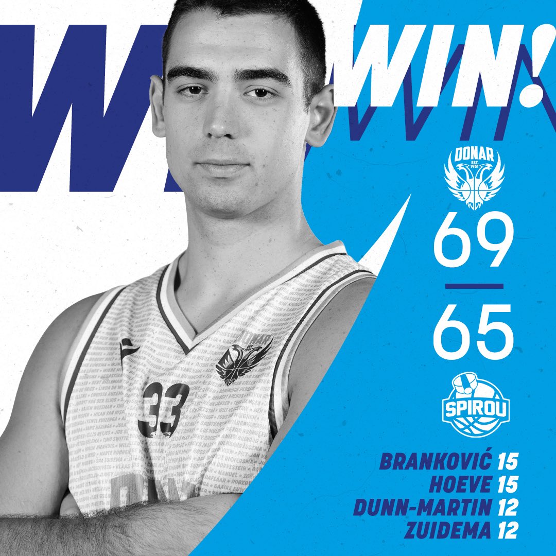 Big W! Thanks to our fans 💙
Er hing een heerlijke sfeer in Martiniplaza! Deze energie en support hebben we dinsdag tegen Den Helder Suns weer nodig.  

It’s Play Off Time. We need you!

🎟️ donar.nl/tickets