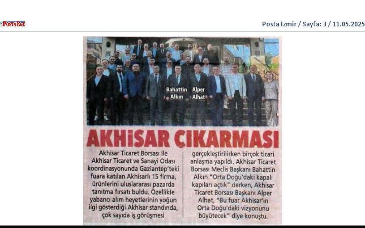 Akhisar Ticaret Borsası (@akhisartb) on Twitter photo 