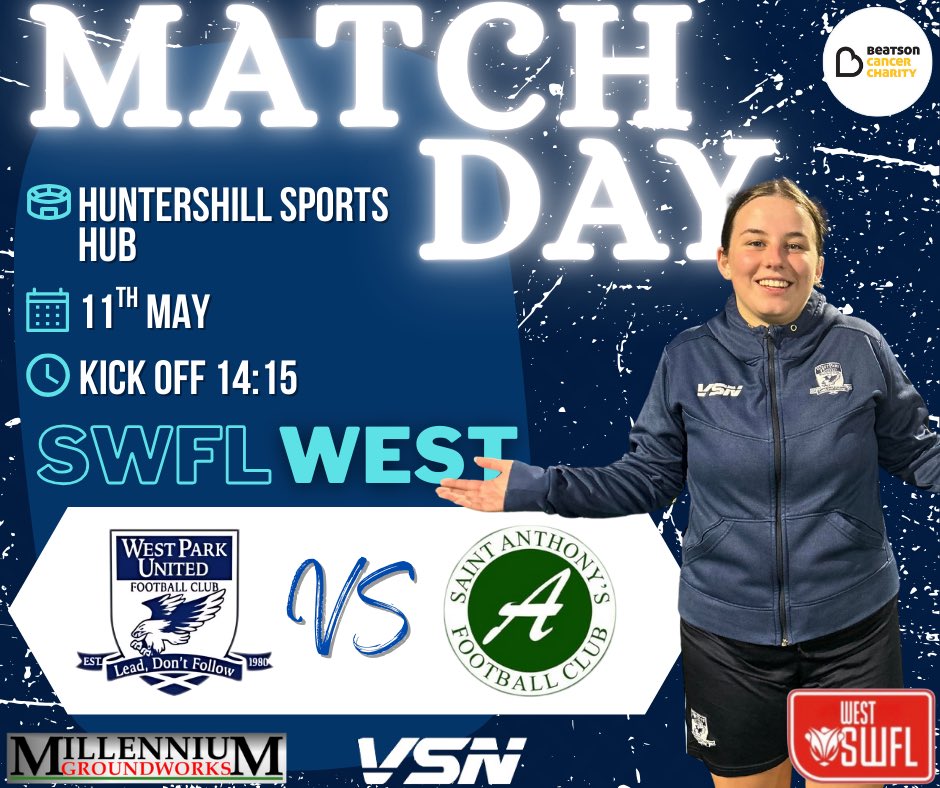 MATCH DAY!!

Last home game of the season as we take on St Anthony’s Ladies FC in the SWFL West, kick off 14:15 at Huntershill Sports Hub.
