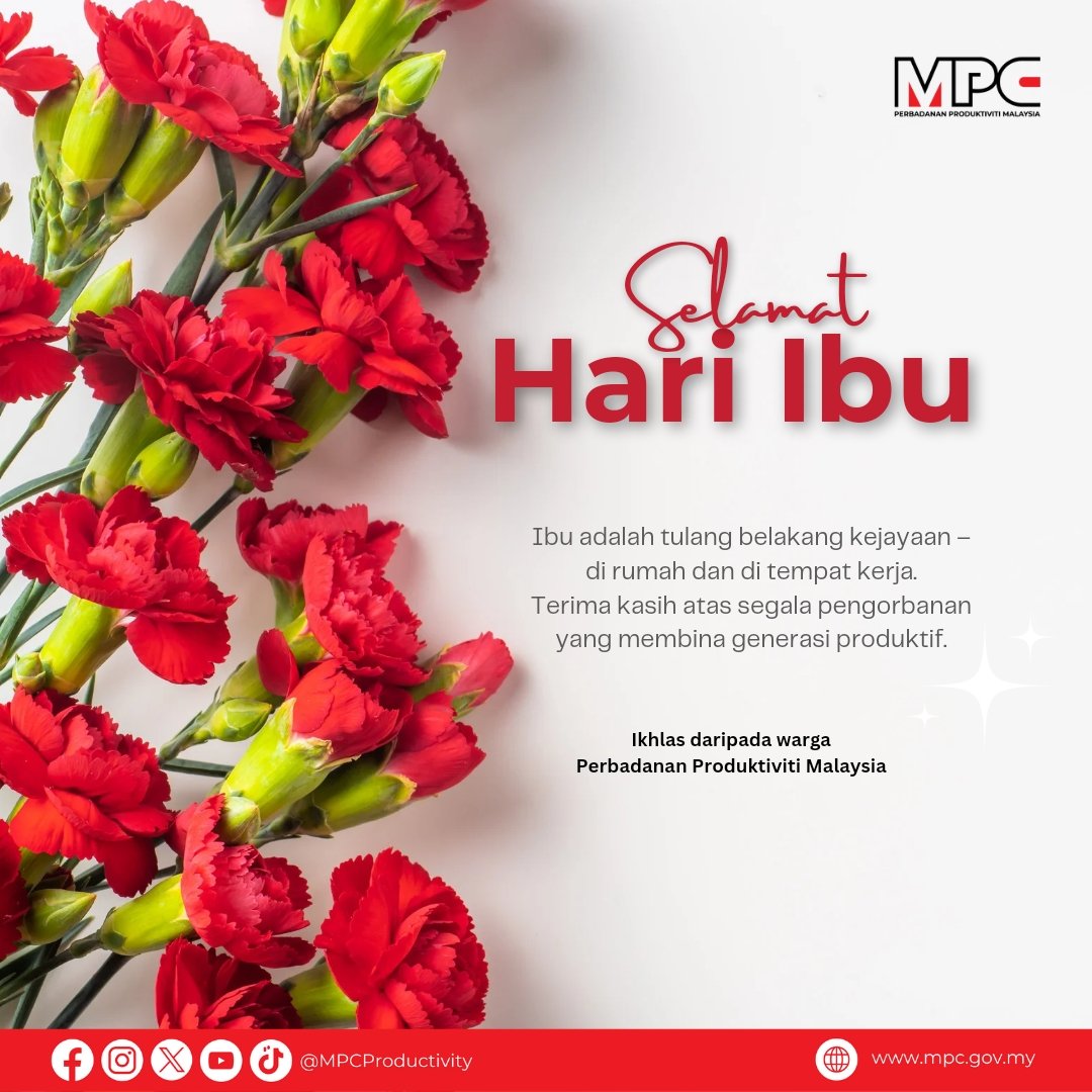 Malaysia Productivity Corporation (@mpcproductivity) on Twitter photo Produktiviti bermula dari rumah – dan wanita bergelar ibu memainkan peranan utama dalam membentuk masyarakat yang maju.
Selamat Hari Ibu! 💕
<a href="/MITIMalaysia/">MITI Malaysia</a>
#Produktiviti #MalaysiaProduktif #MemacuProduktivitiNegara Produktiviti bermula dari rumah – dan wanita bergelar ibu memainkan peranan utama dalam membentuk masyarakat yang maju.
Selamat Hari Ibu! 💕
<a href="/MITIMalaysia/">MITI Malaysia</a>
#Produktiviti #MalaysiaProduktif #MemacuProduktivitiNegara