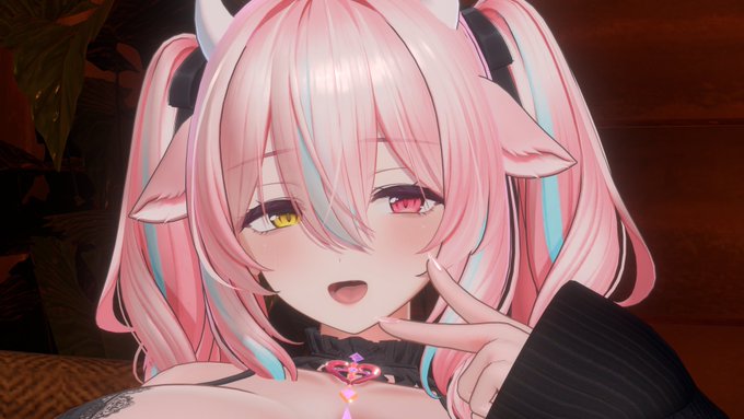 ピンク髪の水色を少し混ぜるの好き 