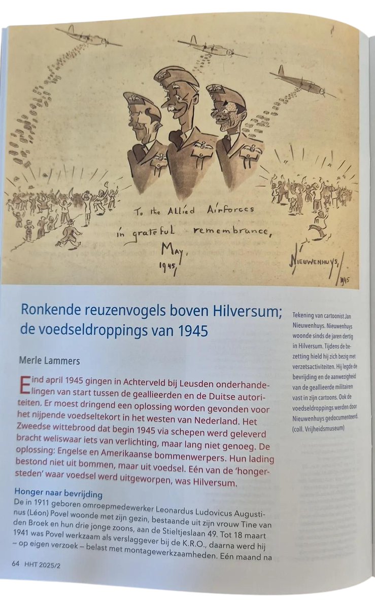 Vers van de pers: mijn artikel over de voedseldroppings boven Hilversum van mei 1945. Verschenen in Hilversums Historisch Tijdschrift.