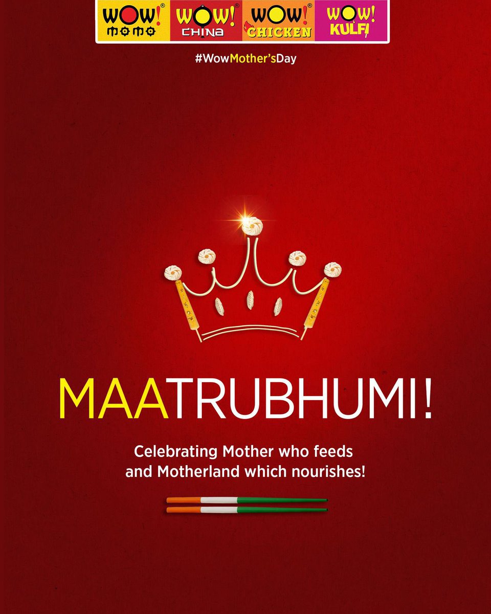 Your first ‘queen of hearts’ and the one you are ‘ruled by’. Let us celebrate both the mothers of our life in a #WowWay today. Wishing you and all your loved ones a #WowMothersDay

#WowMomo #WowChina #WowChicken #WowKulfi
.
.
#MothersDay #Trending