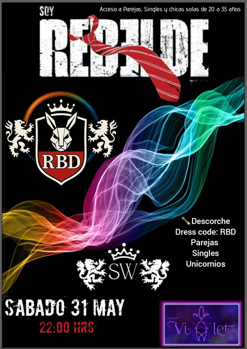 𝙅ó𝙫𝙚𝙣𝙚𝙨 𝙨𝙬inger ® (@youthswcdmx) on Twitter photo 🏫La generación REBELDE no murió, ahora perrea, juega y se besan
Este 31 de Mayo, #JovenesSwinger te invita a su fiesta "LA MAS REBELDE"
En <a href="/Exclusivoviolet/">Club Exclusivo SW</a>, 💿 DJ Live+Performance+fantasías con uniforme
Solo Parejas entre 20 y 35
🔥Playrooms,Música, miradas,roce y rebeldía🔥 🏫La generación REBELDE no murió, ahora perrea, juega y se besan
Este 31 de Mayo, #JovenesSwinger te invita a su fiesta "LA MAS REBELDE"
En <a href="/Exclusivoviolet/">Club Exclusivo SW</a>, 💿 DJ Live+Performance+fantasías con uniforme
Solo Parejas entre 20 y 35
🔥Playrooms,Música, miradas,roce y rebeldía🔥