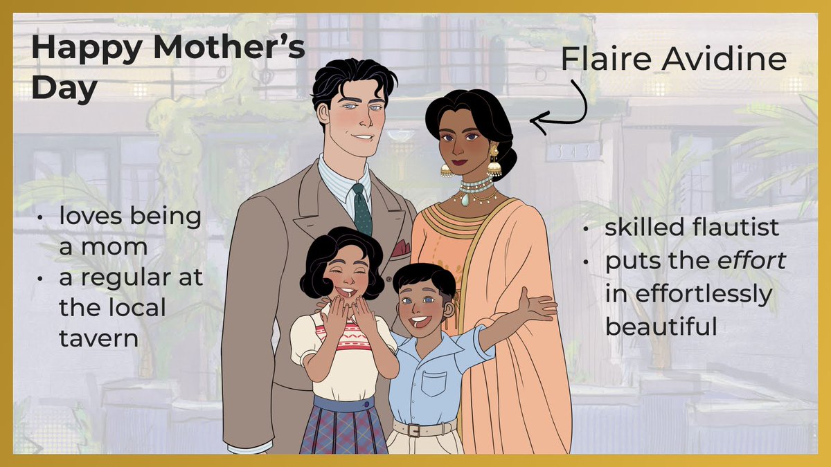 Happy mother's day to our game character Flaire Avidine! (And also to our irl moms 😉🫶)