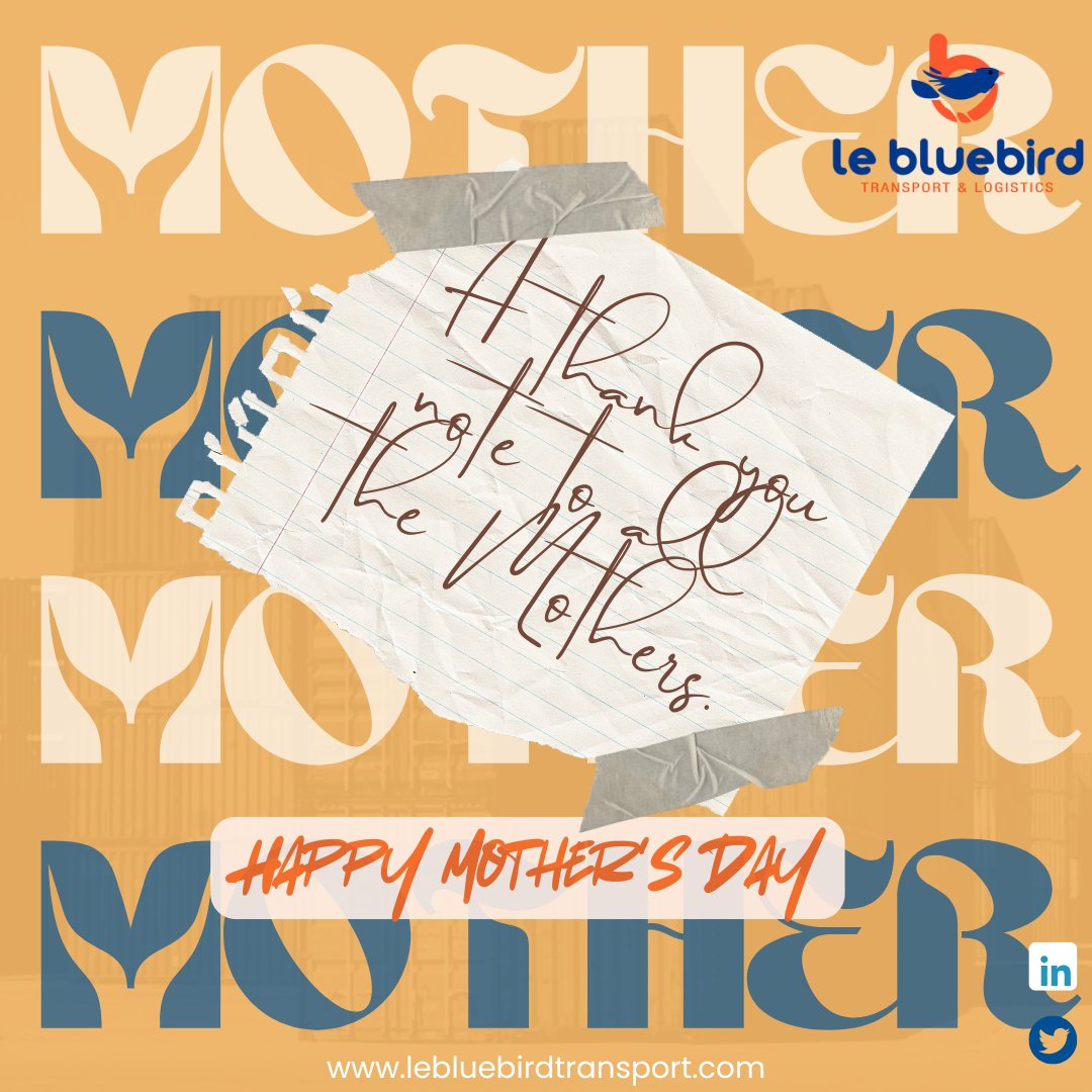 To all the incredible mothers out there,
We see you, 
We appreciate you, and we celebrate you.
A happy Mother's Day from everyone here <a href="/LeBluebirdTL/">Lé Bluebird Transport & Logistics LTD</a> 

#MothersDay #Logistics