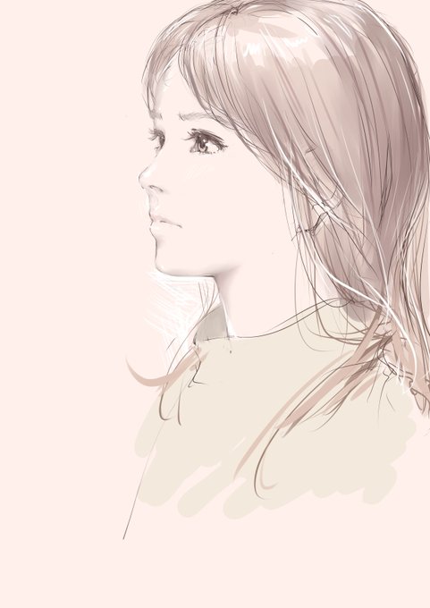 旅の途中で見た超美人さんを眠れない帰りの飛行機の中で記憶を頼りに描きました。たぶんドイツの人。 