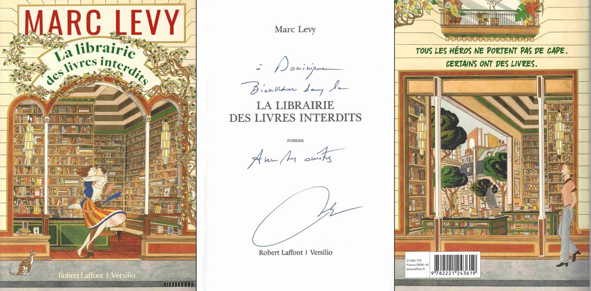 DPH67062013's tweet image. Année 2025 : Lecture N° 18

LA LIBRAIRIE DES LIVRES INTERDITS

De : Marc LEVY (France)

Dédicacé par l&apos;auteur le 04 Avril 2025 à Lyon au salon &quot;Quais Du Polar&quot;

#livrelu #lecture2025 #livrelu2025 #livredédicacé #dédicace #livrededicacé
