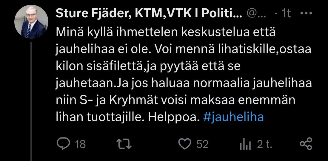 "Jos heillä ei ole leipää, syökööt kakkua!"