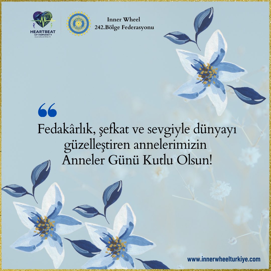 InnerWheelTR's tweet image. Fedakarlık, şefkat ve sevgiyle dünyayı güzelleştiren annelerimizin Anneler Günü Kutlu Olsun! İyiki varsınız 🌹💐

#annelergünü #annelergünükutluolsun #innerwheeltürkiye