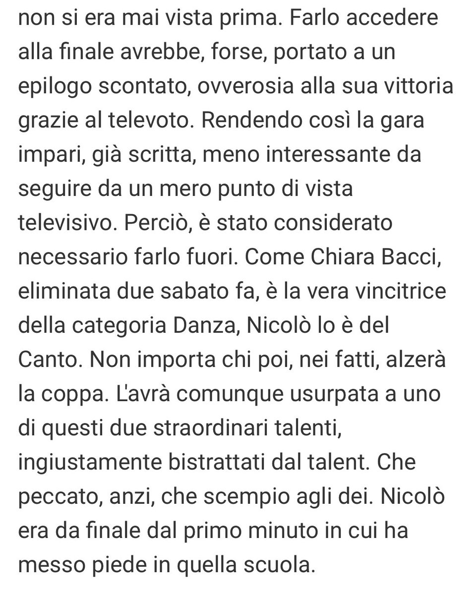 kappapi27's tweet photo. Le pagelle del @Corriere  sullo schifo di #amici24 è Il nostro vincitore #nicolofilippucci #Nicolò https://t.co/v25g9XP3Nf
