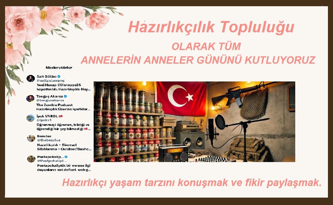 İpek VAROL 🇹🇷 (@ipekv1) on Twitter photo HAZIRLIKÇI TOPLULUĞU OLARAK TÜM ANNELERİN ANNELER GÜNÜNÜ KUTLUYORUZ❤️❤️❤️
<a href="/saitgulumpng/">Sait Gülüm</a> <a href="/tongucakarca/">Tonguç Akarca</a>
<a href="/thebozulus/">Bozulus</a>
<a href="/PostpokaliptikB/">Postapokaliptik Blog</a> HAZIRLIKÇI TOPLULUĞU OLARAK TÜM ANNELERİN ANNELER GÜNÜNÜ KUTLUYORUZ❤️❤️❤️
<a href="/saitgulumpng/">Sait Gülüm</a> <a href="/tongucakarca/">Tonguç Akarca</a>
<a href="/thebozulus/">Bozulus</a>
<a href="/PostpokaliptikB/">Postapokaliptik Blog</a>