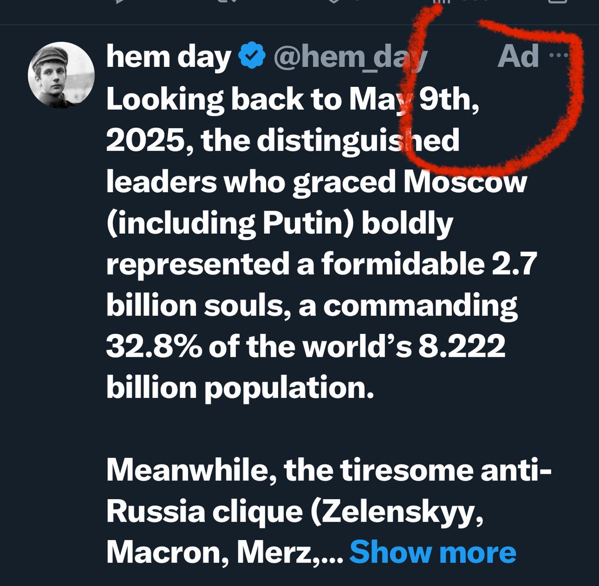 When the accounts pushing the Russian Narrative are paying for their content, you know they are controlled by the Kremlin 🤷🏻‍♂️