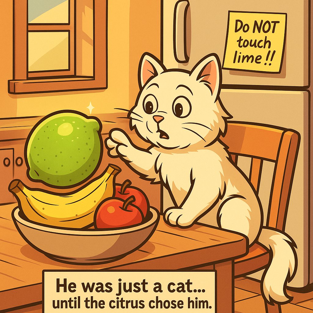 kinglimecat's tweet photo. π Chapter One: The Helmet
It all started with a fruit bowl.
One lime. One cat. One extremely bad decision.
He didnβt choose the citrus lifeβ¦
The citrus life chose him. ππΎ
(1/5) https://t.co/bUiAesJQ8u