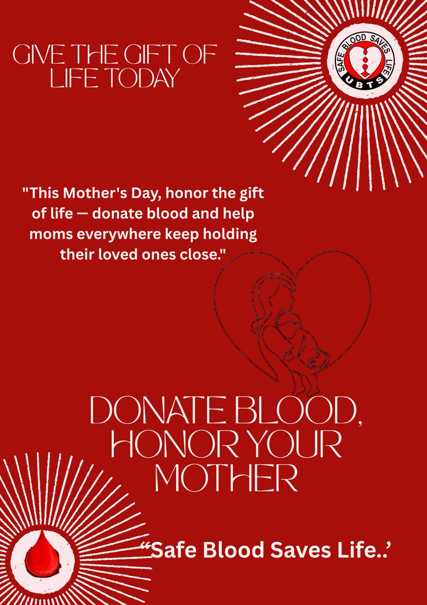 "This Mother's Day, honor the gift of life — donate blood and help moms everywhere keep holding their loved ones close."

#SafeBloodSavesLife