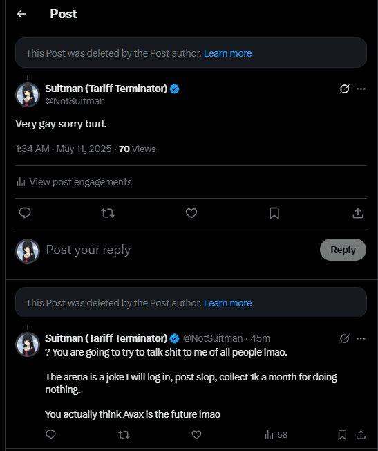 Suitman (Tariff Terminator) tweet media
