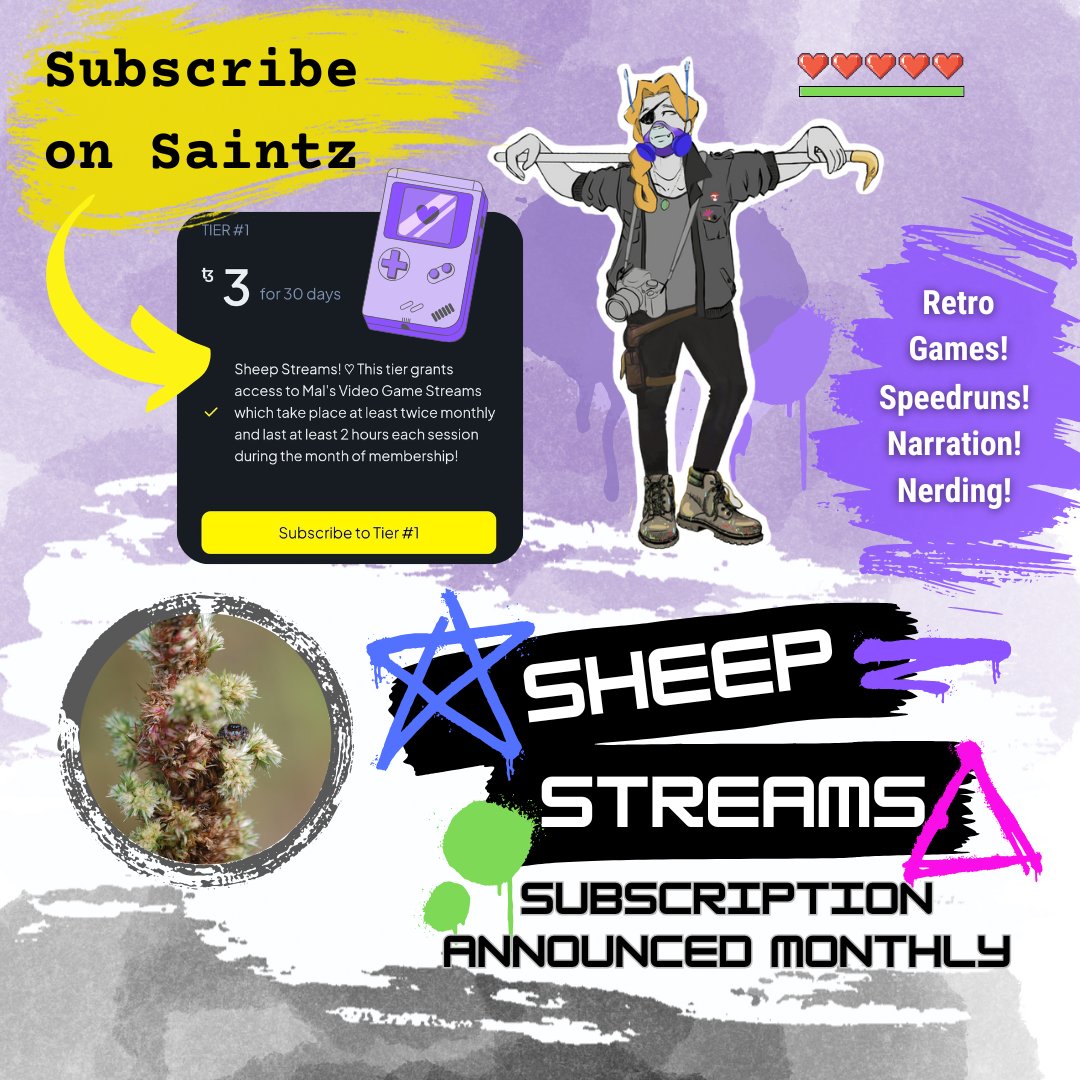 Malicious Sheep (@malsheep56) on Twitter photo Video game streams? Retro games? Narration and random singing?
🎮🌌🎶
I got you covered with Sheep Streams! ✨️
I will be streaming twice monthly!
If you want to join, subscribe to my <a href="/saintz_app/">Saintz App (Nominate Your Favorite Artist!)</a> for access! 💛
🧵 Video game streams? Retro games? Narration and random singing?
🎮🌌🎶
I got you covered with Sheep Streams! ✨️
I will be streaming twice monthly!
If you want to join, subscribe to my <a href="/saintz_app/">Saintz App (Nominate Your Favorite Artist!)</a> for access! 💛
🧵