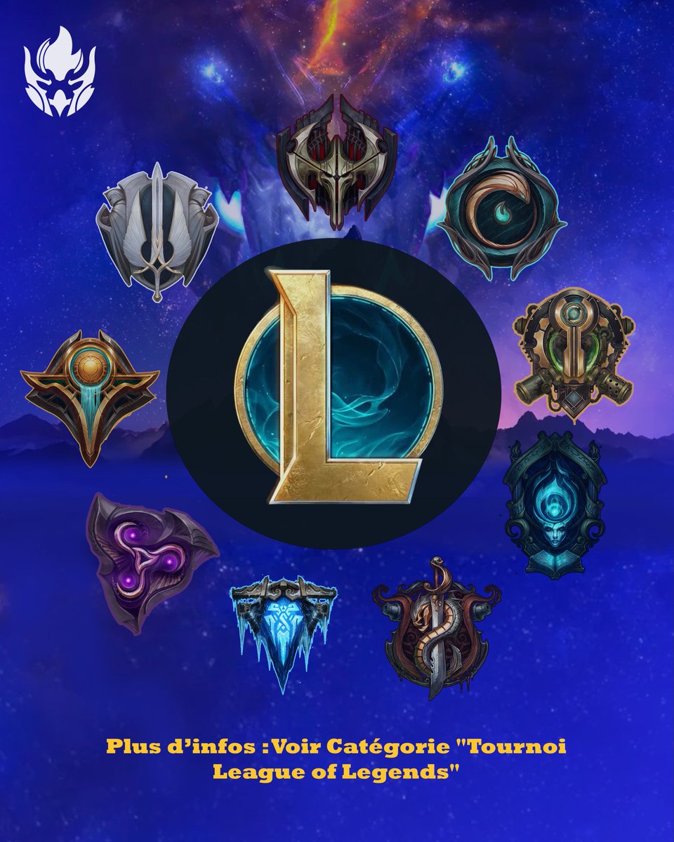 ⚔️ Tournoi League of Legends – Guerre des Régions ⚔️
📅 Du 26 mai au 1 juin – Soirées compétitives
📍 Pour plus d’infos : RDV dans la catégorie "Tournoi League of Legends" sur le serveur Restart Esport

#LoL #LeagueOfLegends #Tournoi #GuerreDesRégions