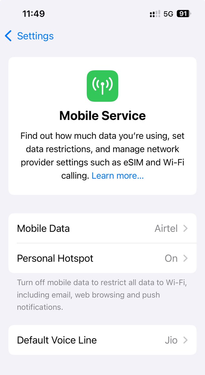 I have two SIMs - an <a href="/Airtel_Presence/">Airtel Cares</a> postpaid eSIM and a <a href="/JioCare/">JioCare</a> prepaid physical SIM. Presently in Hyderabad where the JIO SIM is working fine while AIRTEL SIM has no data connection. The chatbot says that I am not using a 4G sim. What a stupid comment about an eSIM.