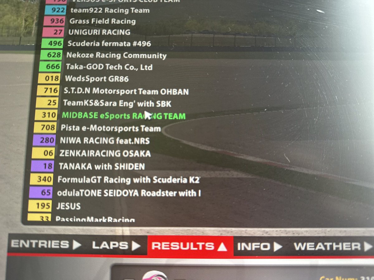 SeCR 富士24時間レース
クラス4位
ショップ1位
シムショップ対抗がGR86クラスだったのでショップの中では1位でした〜
2年ぶりに参加したのですが、色々勉強になりました
また参加します！
#iRacing #SeCR #富士スピードウェイ　#S耐　#レースシム